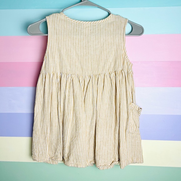 Carters girls sleeveless top, size 12, mustard yellow with stripes - Picture 3 of 4